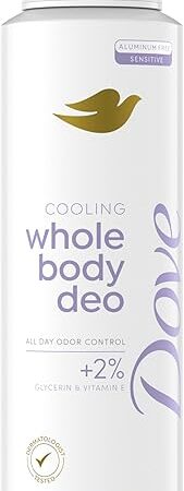 Dove Whole Body Deo Aluminum Free Invisible Spray Deodorant Coconut & Vanilla for 72h Odor Control 4 oz