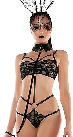 Women's Sexy Roleplay Bunny Playsuit Set Rabbit Outfit Cosplay Costume