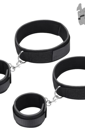 BDSM Sex Toys Restraints, Couples Sex Bondage Handcuffs Adjustable Sex Bondage Wrist Straps Wrist-to-Thigh, with Adjustable Leg Straps Handcuffs for Couple