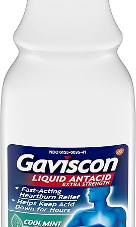 Gaviscon Extra Strength Cool Mint Liquid Antacid For Fast-Acting Heartburn Relief, 12 Ounces