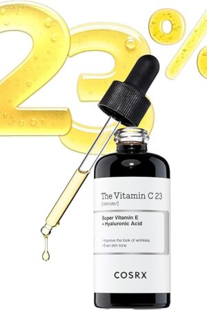 COSRX Pure Vitamin C 23% Serum with Vitamin E & Hyaluronic Acid, Brightening & Hydrating Facial Serum for Fine Lines, Uneven Skin Tone & Dull Skin, 07oz/20g, Korean Skin Care