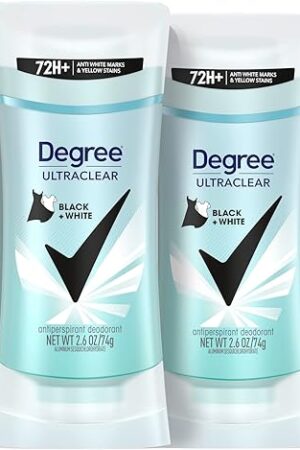 Degree Women's Black+White 4 Count Antiperspirant Balm 26 oz - Protects from Deodorant Stains, Fresh Scent, 48H Non-Stop Protection