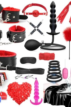 31Pcs Vibrator Silicone Anal Plug Sex Toys for Butt Plug, BDSM Restraints Kit Sex Toys SM Accessories Large 01