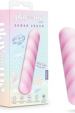 Blush Play with Me Sugar Crush 4" Bullet Vibrator - 10 Powerful Vibes for Clit & Nipple, Soft Silicone Pocket Pussy Pleaser - USB Rechargeable, Waterproof, Travel Friendly Sex Toy for Women - (Pink)
