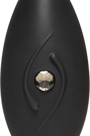 Doc Johnson Body Bling - Bliss - Jeweled 8 Function Rechargeable Mini-Vibrator in Soft and Flexible SecondSkyn Silicone - Panty Vibe, Silver