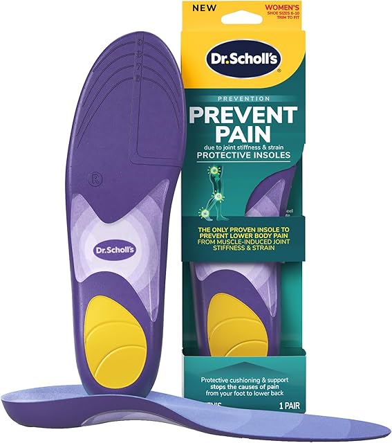 Dr Scholl?s Prevent Pain Insoles for Women, Size 6-10, 1 Pair: The Only Proven Insole to Prevent Lower Body Pain - Arch Support Shoe Inserts for Women, Protect Against Lower Back, Knee and Foot Pain