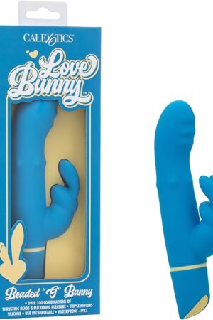 CalExotics Love Bunny Beaded G Bunny, Waterproof Rechargeable Silicone Rabbit Vibrator with Over 100 Combinations of Thrusting Beads and Flickering Pleasure Pink SE-0619-53-3
