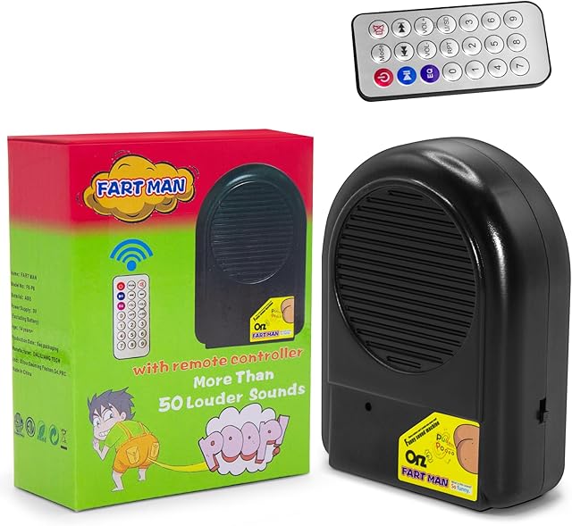 Fart Machine with Remote ? Remote Control Noise Maker with 50 Funny Sounds, 10M Wireless Range ? Hilarious Gag Toy for All Ages