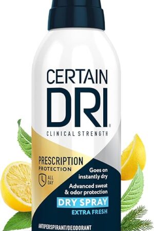 Certain Dri Prescription-Strength Clinical Antiperspirant Deodorant Dry Spray for Men & Women - Fast-Acting Protection from Excessive Sweating - 42 oz
