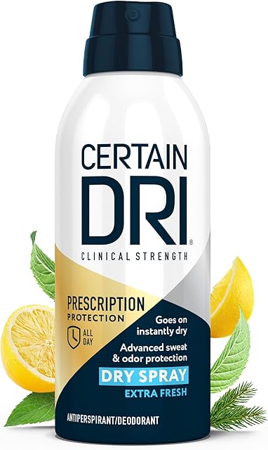 Certain Dri Prescription-Strength Clinical Antiperspirant Deodorant Dry Spray for Men & Women - Fast-Acting Protection from Excessive Sweating - 42 oz