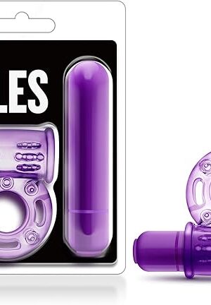 Blush Play with Me Couples Play - Vibrating C Ring - Soft and Stretchy - Nubs Stimulate The Clitoris - IPX7 Waterproof for Play in The Bath - Sexual Enhancer for Couples - Purple