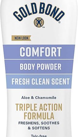 Gold Bond Comfort Body Powder, 10 oz, Talc-Free, Fresh Clean Scent With Aloe & Chamomile