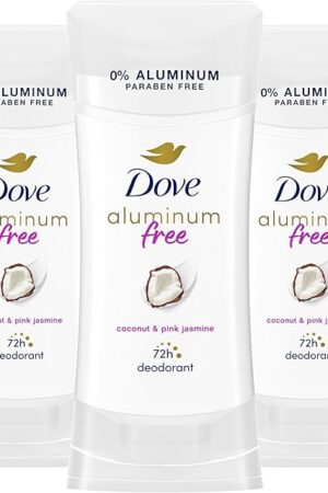 Dove Aluminum Free Deodorant for Women 3 Count Coconut and Pink Jasmine 72 hour odor protection 26 oz