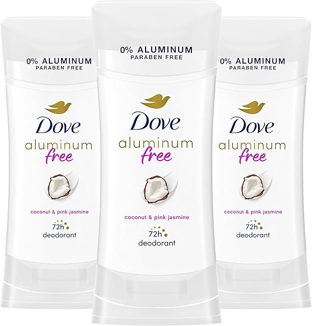 Dove Aluminum Free Deodorant for Women 3 Count Coconut and Pink Jasmine 72 hour odor protection 26 oz