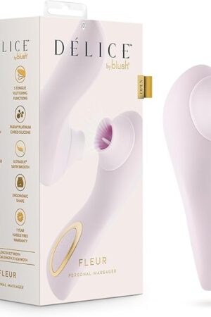Blush Delice Fleur 6" Silicone Clit & Nipple Stimulator, Ultrasilk Soft - 10 Suction, 5 Tongue Lick Modes - USB Charge, Splashproof, Discreet Intimate Pleasure Zone Adult Sex Toy for Women - (Purple)