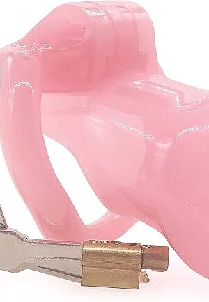 FYJENNICC HT-V2 Chastity Cage|Lightweight Resin Male Chastity Devices|Male Chastity Cage|Adult Sex Toy for Men|5 Color Short Cage|1 Set MagicLockers | 4 Sizes Rings (Pink)