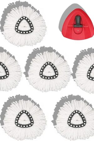 6 Pack Mop Head Replacement Compatible with O Ceda EasyWring Spin Mop Replace Refills for Ocedar, Deep Cleaning Machine Washable and Easy-to-Replace