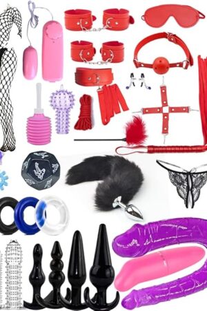 32Pcs SM Bondage Restraint Vibrator Silicone Anal Plug Dildo Sex Toys for Butt plug2 Color