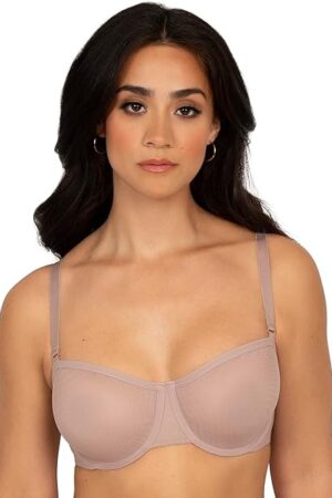 Women's Sheer Mesh Unlined Balconette Bra