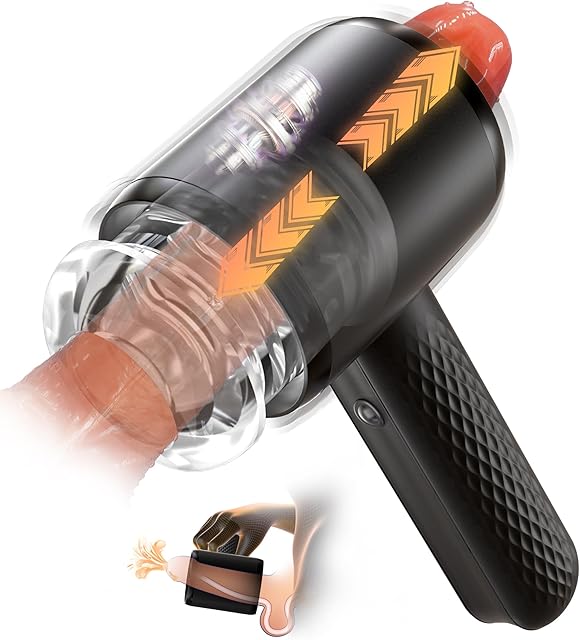 DANKIS Sex Toys for Men, Automatic Male Masturbator with 6 Powerful Thrusting & Vibration Modes, Hands-Free Stroker for Men Pleasure, Open-Ended Sex Machine Penis Pump Male Toy