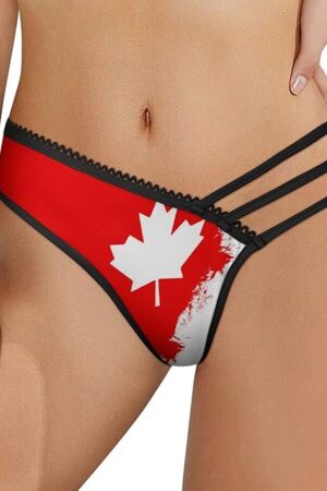 Women's Low Rise Micro T-Back Japanese Flag Thong,Fashion Ladies Underwear Panties for Women Girls