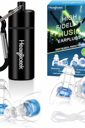 Hearprotek Concert Ear Plugs, 2Pairs Reusable high Fidelity Musician Ear Plugs for Concerts Loud Music-Noise Reduction Ear Protection earplugs for Rave,Festival,Music,Tinnitus Relief