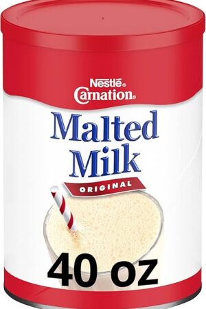 Carnation Malted Milk, Dry Shelf Stable Malted Milk, Great for Baking, Shakes, Sundaes, 40 oz Can