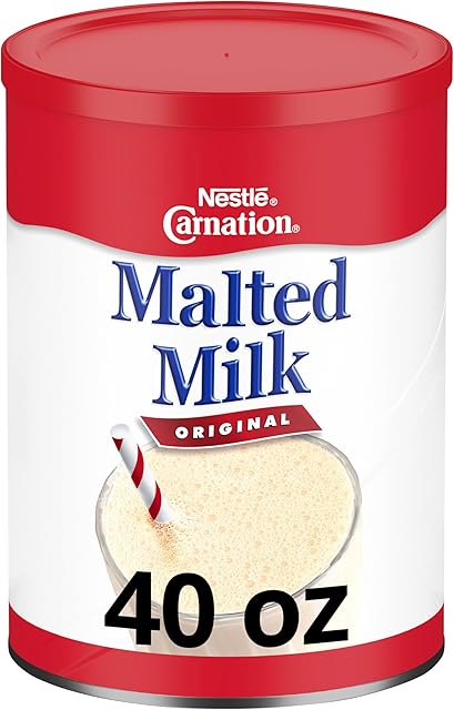 Carnation Malted Milk, Dry Shelf Stable Malted Milk, Great for Baking, Shakes, Sundaes, 40 oz Can