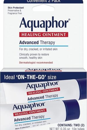 Aquaphor Healing Ointment Advanced Therapy Skin Protectant, Dry Skin Body Moisturizer, 035 Oz Tube, Pack of 2