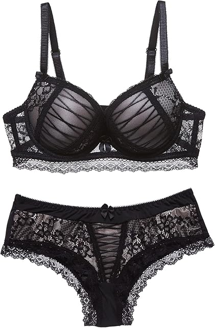 Women's Push Up Bra and Panty Set Sexy Lace Lingerie Set Underwire Bra and Panties