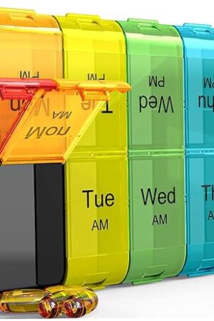 Colorwing Extra Large Pill Organizer 2 Times a Day, Weekly XL AM PM Pill Case, 7 Day Pill Box Twice a Day, Oversized Daily Medicine Pill Organizer for Vitamin, Big Pill Container, Medication Dispenser