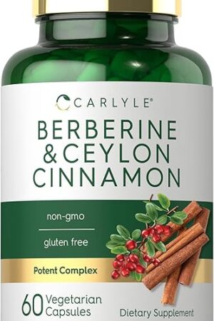 Carlyle Berberine with Ceylon Cinnamon | 2000mg Complex | 60 Capsules | Vegetarian, Non-GMO, Gluten Free