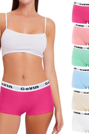 Womens Boxer Underwear Comfortable Full-Coverage Boyshort Cotton Boxer Briefs
