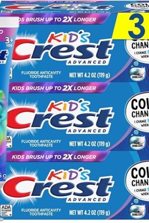 Crest Advanced Kid's Fluoride Toothpaste, Bubblegum Flavor, 42 oz, 3 Count, Color-Changing Anticavity Toothpaste