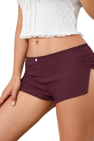 Women Sexy Micro Shorts Low Rise Stretch Fitted Booty Shorts Teen Girls Cute Lounge Shorts Sleep Pj Bottoms