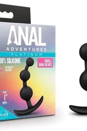 Blush Anal Adventures Silicone Beads Butt Plug - Ultrasilk Smooth Flexible Anal Plug with Graduated Size Balls - Anchortech Stayput Base for Safe Comfortable Wear - Adult Sex Toy for Men Women Couples