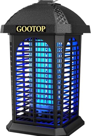 Bug Zapper Outdoor, 4200V Electric Mosquito Zapper, Bug Zapper Outdoor, Fly Traps, Fly Zapper, Mosquito Killer Indoor 3 Prong Plug, 90-130V, ABS Plastic Outer