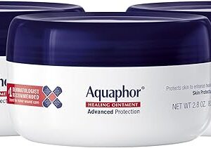 Aquaphor Healing Ointment, Skin Protectant for Dry Cracked Skin, Hands, Heels, Elbows, Back to School Supplies, 2.8 oz Jar, Pack of 3
