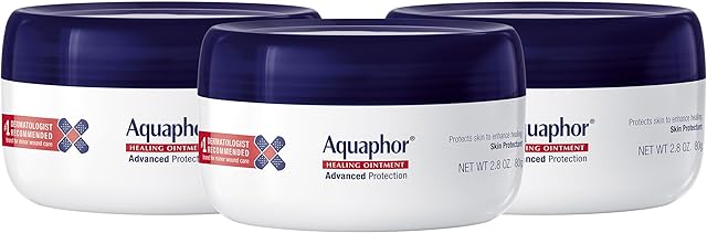 Aquaphor Healing Ointment, Skin Protectant for Dry Cracked Skin, Hands, Heels, Elbows, Back to School Supplies, 2.8 oz Jar, Pack of 3