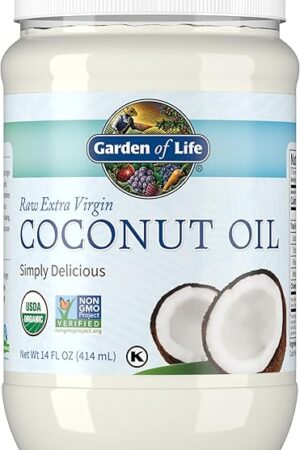 Garden of Life Organic Extra Virgin Coconut Oil - Unrefined Cold Pressed Plant Based Oil for Hair, Skin & Cooking, 14 Fl Oz