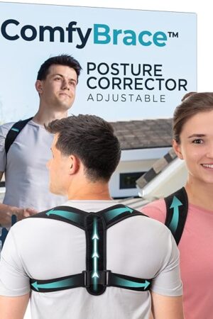 ComfyBrace Posture Corrector-Back Brace for Men and Women- Fully Adjustable Straightener for Mid, Upper Spine Support- Neck, Shoulder, Clavicle and Back Pain Relief-Breathable