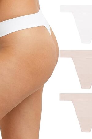 Women's M Seamless Thong Underwear, Thong Panties, No-show Underwear, 3 pack