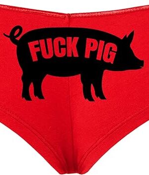 Fuck Pig Fetish Play Fetwear Red Boyshort Panties With Adult Design