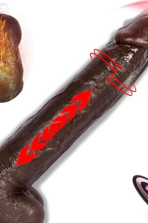 11? Big Black Thrusting Dildo Vibrator - Heated Huge Thick BBC Dildo with Suction Cup, XL Large Liquid Silicone Girthy Dildos with 7 Thrusting 10 Vibration, Adult Sex Toys & Games for Women Men Gay