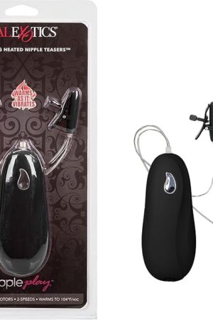 CalExotics Novelties Nipple Play Vibrating Heated Nipple Teasers, Black