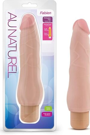 Blush Novelties Au Naturel by Blush - Fabien 9" Vibrating Life Like Dildo - Sensa Feel Dual Density Realistic Veiny Long Vibrator - Twist Dial Adjustable Multi Speeds - Adult Sex Toy for Couples