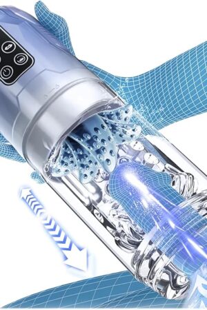 Automatic Male Masturbator Sex Toys for Men, Male Penis Pump with 7 Sucking Vibrating Thrusting Rotating Licking, Mens Vibrator Blowjob Sex Machine Hands Free Pocket Pussy Mens Masturbation Cup