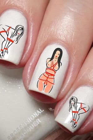 Bondage Fetish BDSM Shibari Nail Art Decal Sticker