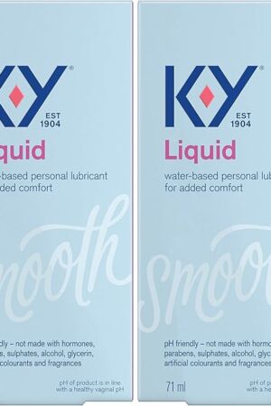 K-Y Water Based Lube Liquid 2.4 fl oz Adult Toy Friendly Personal Lubricant for Couples, Men, Women, Massage Pleasure Enhancer, Vaginal Moisturizer, pH Balanced, Paraben Free, Latex Condom Compatible