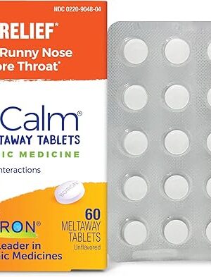 Boiron ColdCalm Tablets for Relief of Common Cold Symptoms Such as Sneezing, Runny Nose, Sore Throat, and Nasal Congestion - Non-Drowsy - 60 Count
